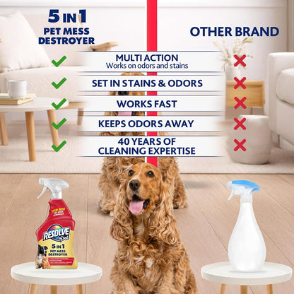 Resolve Pet Specialist Carpet Cleaner Spray – for Removal of Pet Stains & Odors Up to 7 Days Old, 22oz