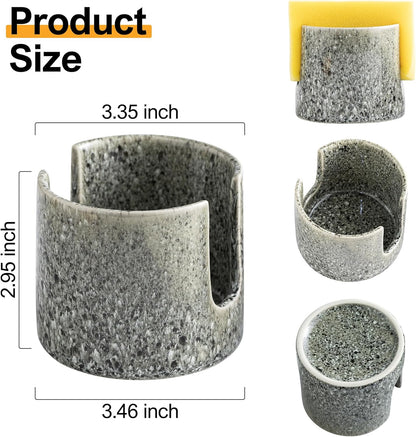 Zoeeker Sponge Holder for Kitchen Sink, Ceramic Dish Sponge Dish Rack Scrubby Caddy Kitchen Organizer Cute Sink Caddy Organizer, Farmhouse Decor, Speckled Glaze