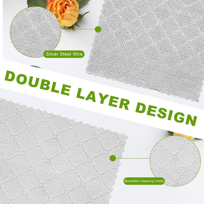 20 Pcs New Upgrade 3-Layer Metal Dish Cloth, No Scratches Wire Cleaning Cloth , Reusable Multipurpose Wire Dishwashing Rag for Kitchen Cleaning Cloths,Sinks,Dishes,Stove Top, Dimensions, 7.87“ x 7.87”