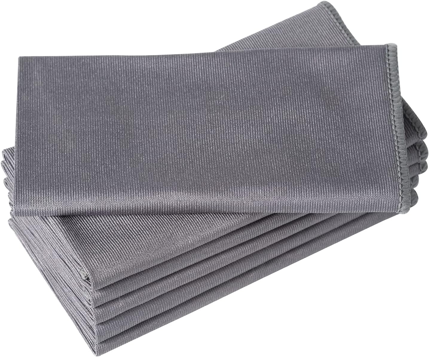 Puomue 6 Pack Microfiber Glass Cleaning Cloth, 16 Inch X 16 Inch, Lint Free Quickly Clean Window, Glasses, Windshields, Mirrors, and Stainless Steel, Blue