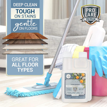 ProCare Floor Cleaner (Made in USA) | Tile, Stone, Laminate, Vinyl & Natural Wood Floor Cleaner for Mopping, Household Supplies, Cleaning Solution with Citrus Aroma - 1 Gal (128 Fl Oz)