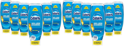 Dawn Ultra EZ-Squeeze Dish Soap Liquid, Dishwashing Liquid, Grease Removal, Upside Down Bottle, Original, 6x22 Fl Oz Bundle