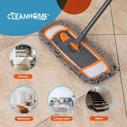 CLEANHOME Microfiber Mop Pads 4 Pieces for Floor Cleaning,Fit CLEANHOME Dust Mop: B09PBPGSJ3, Chenille Microfiber Replacement Pads