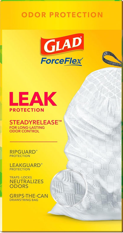 Glad ForceFlex Tall Kitchen Trash Bags, 13 Gal, Gain Original with Febreze, 110 Ct (Pack May Vary)