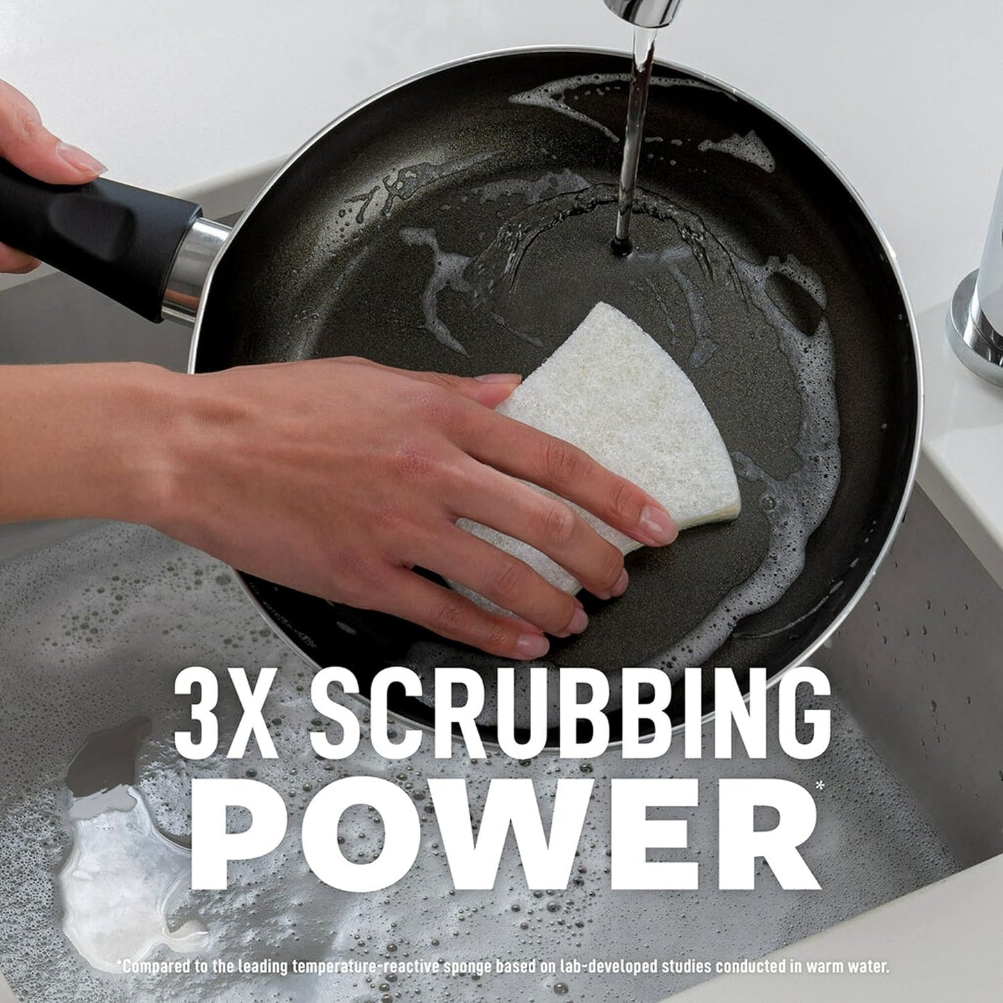 Scotch-Brite Greener Clean Non-Scratch Scrub Sponge, Sponge for Washing Dishes, Cleaning Kitchen, Superior Performance and Made with Sustainable Materials, Dishwasher Safe, 3 Scrub Sponges