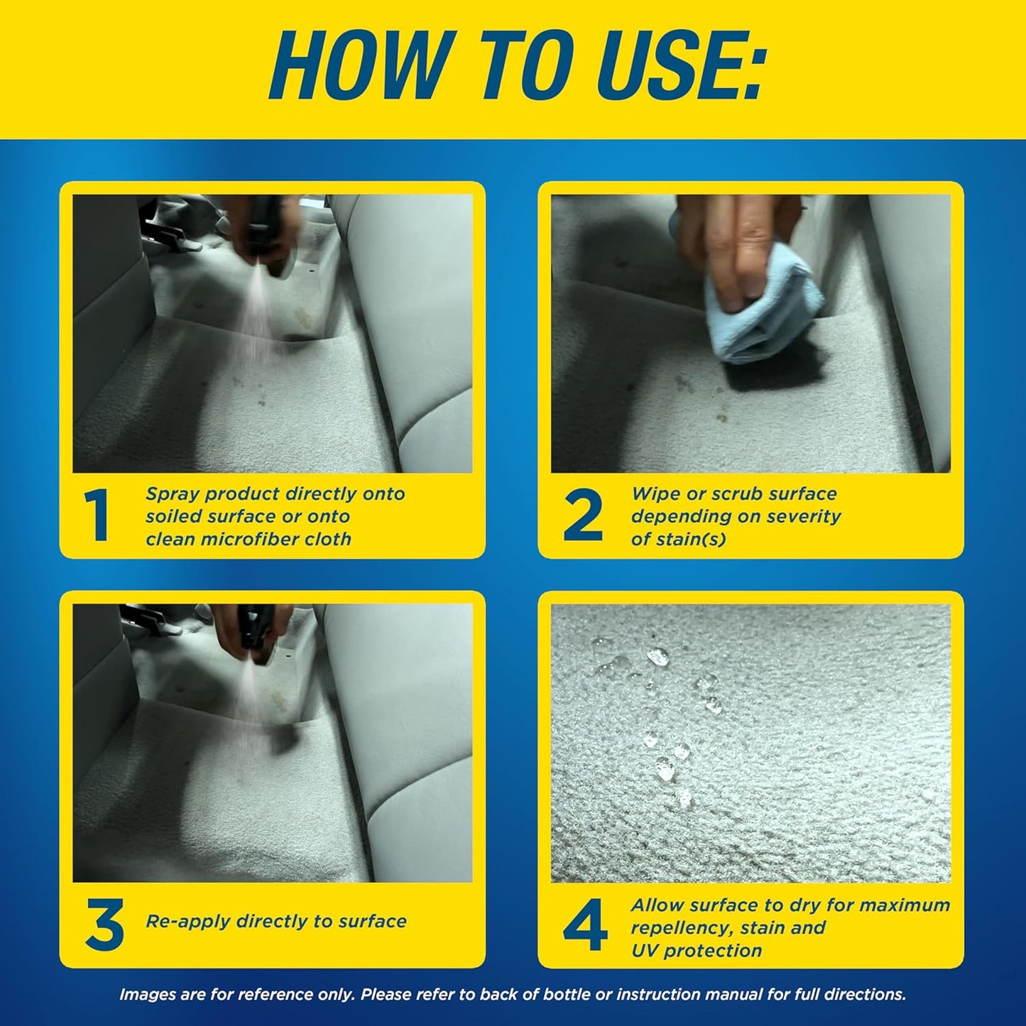 Rain-X 620234SRP Carpet & Upholstery Cleaner Repellent for Car Interiors & More, Cleans + Repels Spills while Preventing Stains, Fresh Scent 16 Fl Oz.