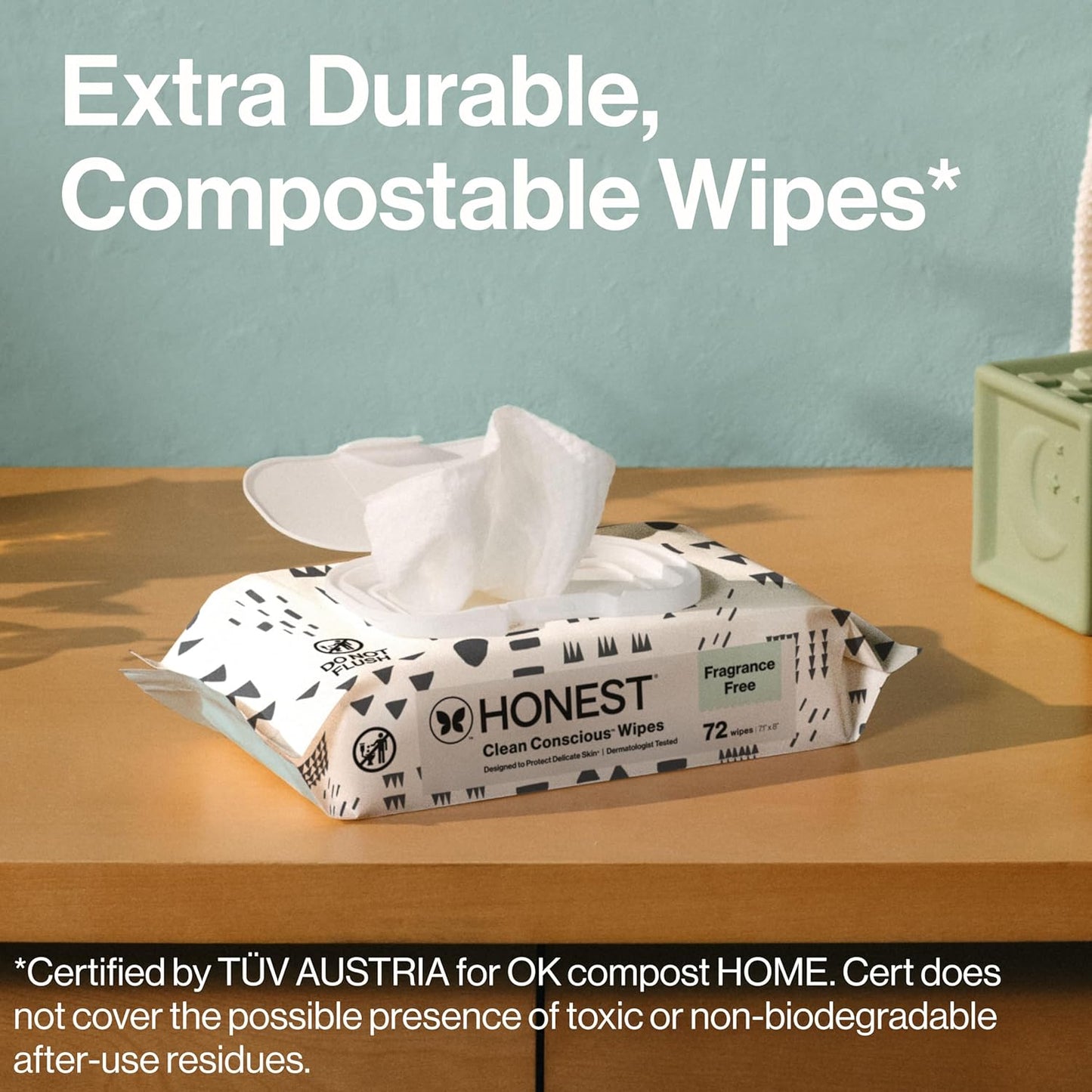 The Honest Company Hypoallergenic Multi-Use Baby Wipes for Sensitive Baby Skin, Rose Blossom, 60 Count
