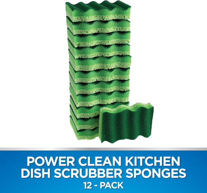 Dawn Power Clean Wedge-Shaped Scrubber Sponges, Pack of 3, Green