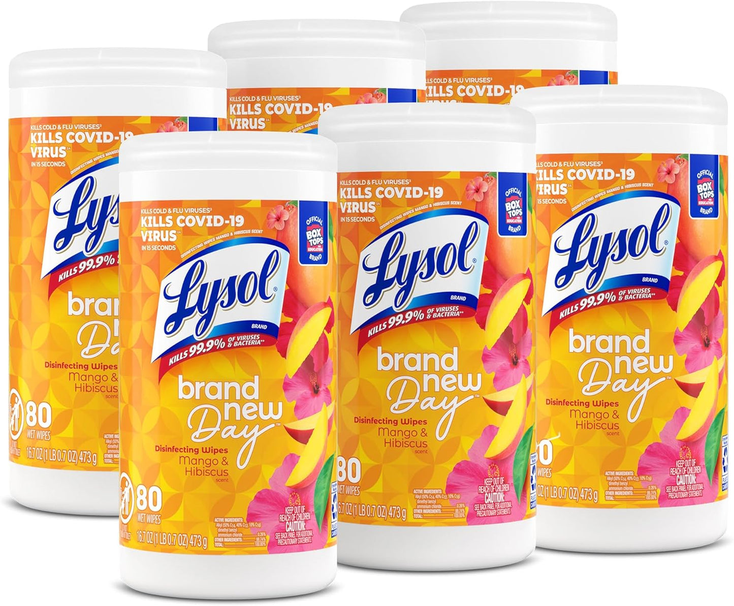 Lysol Disinfectant Wipes, Multi-Surface Antibacterial Cleaning Wipes, Dorm Room Essentials for Disinfecting and Cleaning, Mango and Hibiscus Scent, 35ct (Pack of 1)