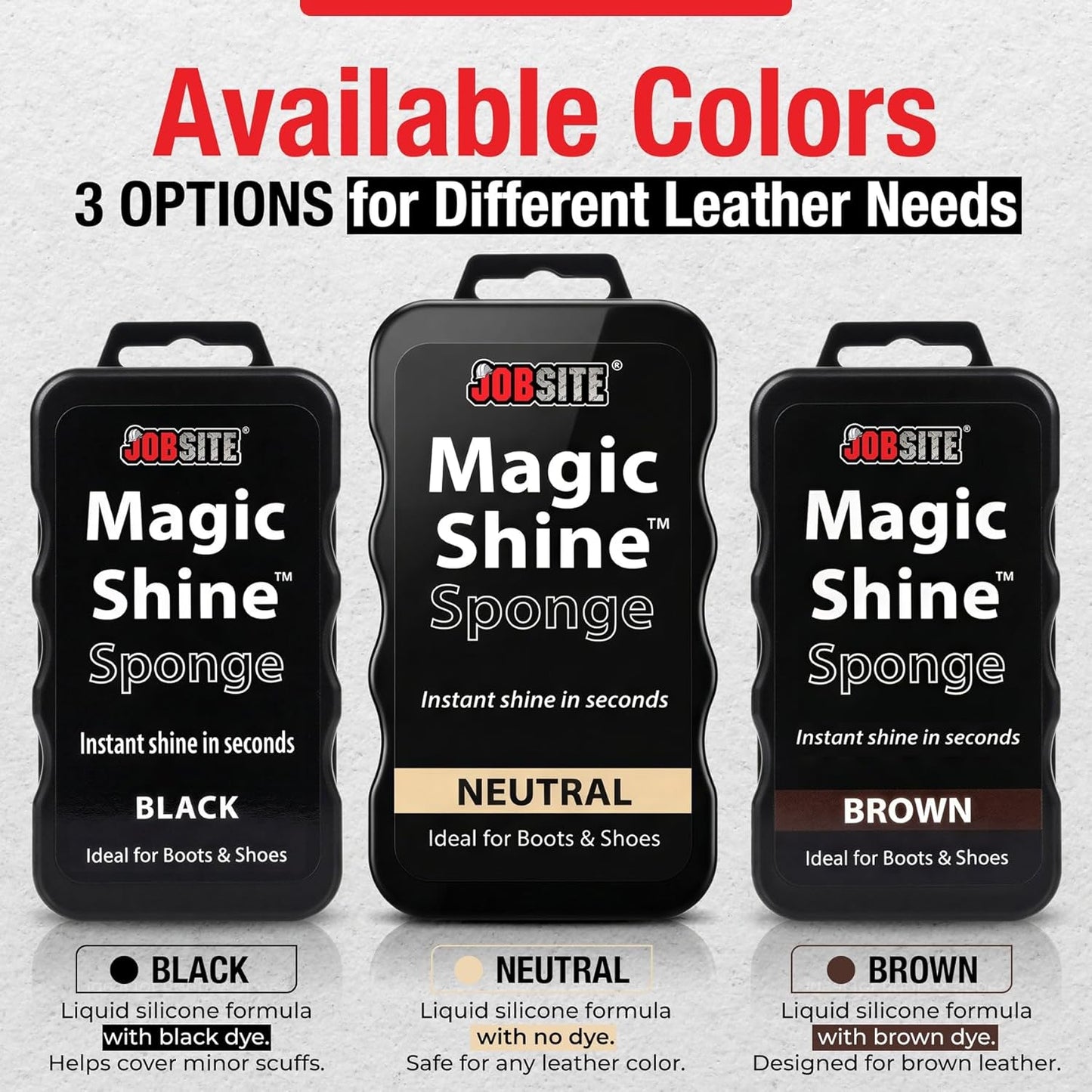 JobSite Instant Express Leather Boot & Shoe Shine Sponge - Neutral