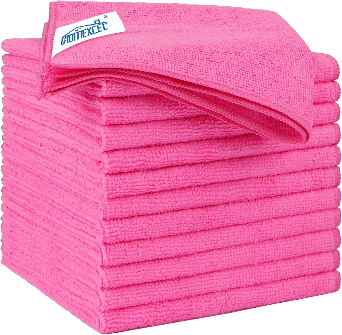HOMEXCEL Microfiber Cleaning Cloth 12 Pack, 12.5 x 12.5 inch Microfiber Towels for Cars, Ultra Absorbent Washing Cloth, Lint Free Streak Free Cleaning Rags for Car, Kitchen, and Window (Grey)