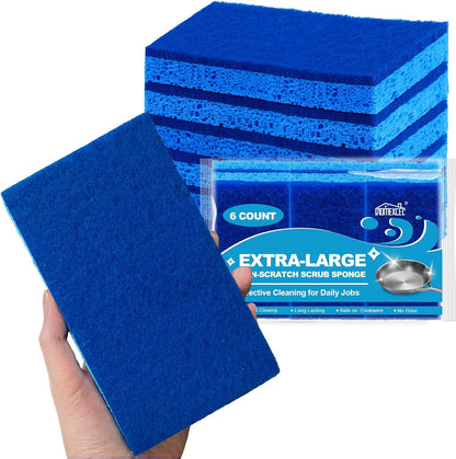 HOMEXCEL Sponges Kitchen 12pcs, Non-Scratch Scrub Dish Sponge Safe on Non-Stick Cookware, Dual Sided Cleaning Sponges for Kitchen, Household, Bathroom and More