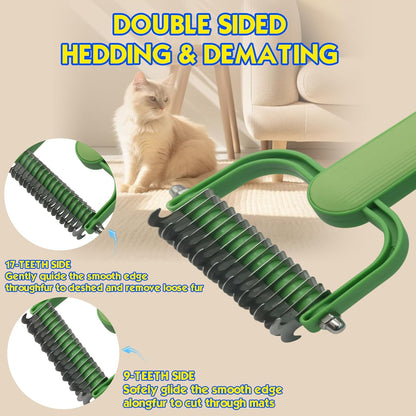 Carpet Rake for Pet Hair Removal, 54" Adjustable Long Handle 3 in 1 Carpet Rake & Pet Hair Removal Gloves for Cat Dog Fur Remover for Carpets, Rugs, Mats and Furniture(with 2 Hooks)