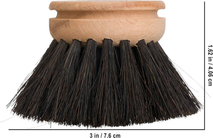 REDECKER Replacement Head for Dish Brush, 1-5/8-inch, Set of 2, 100% Natural Tampico Fiber and Untreated Beechwood, Made in Germany - Natural Dish Brush Replacement Heads