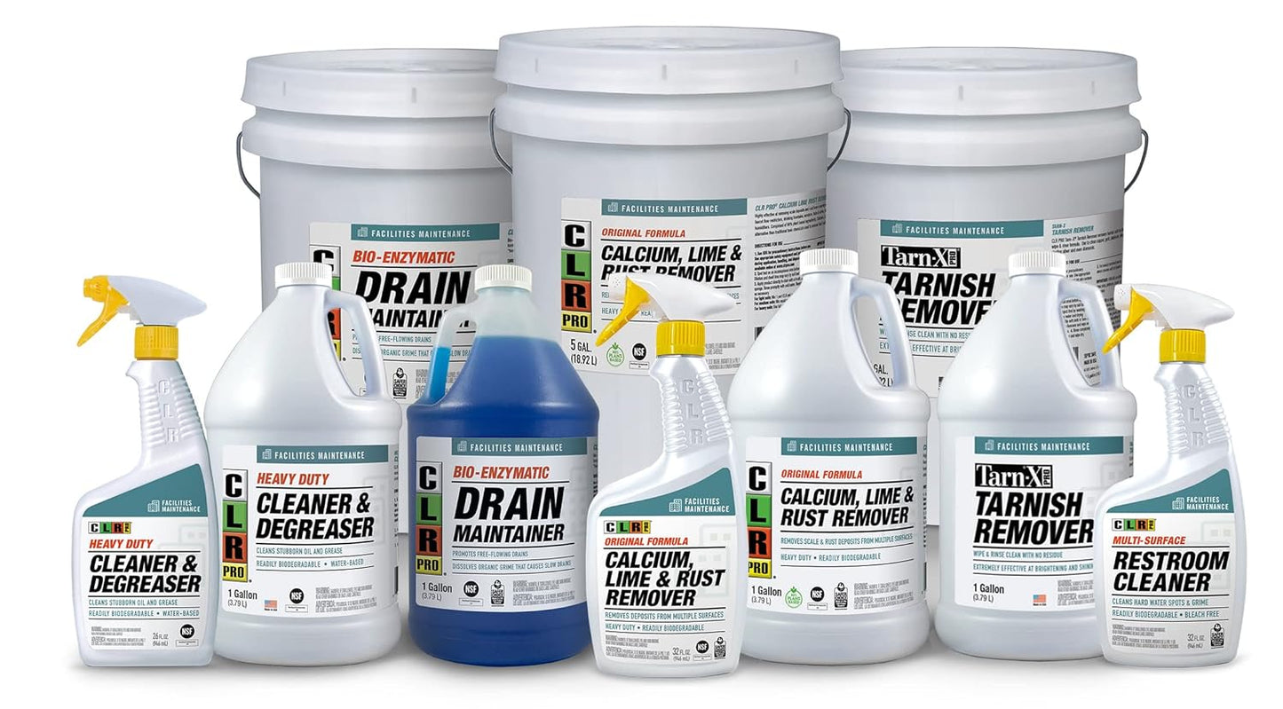 CLR PRO Calcium, Lime & Rust Remover - Quickly Removes Calcium and Lime Deposits, Stubborn Rust Stains, and Household Hard Water Deposits (32 Ounce Spray (Pack of 6))