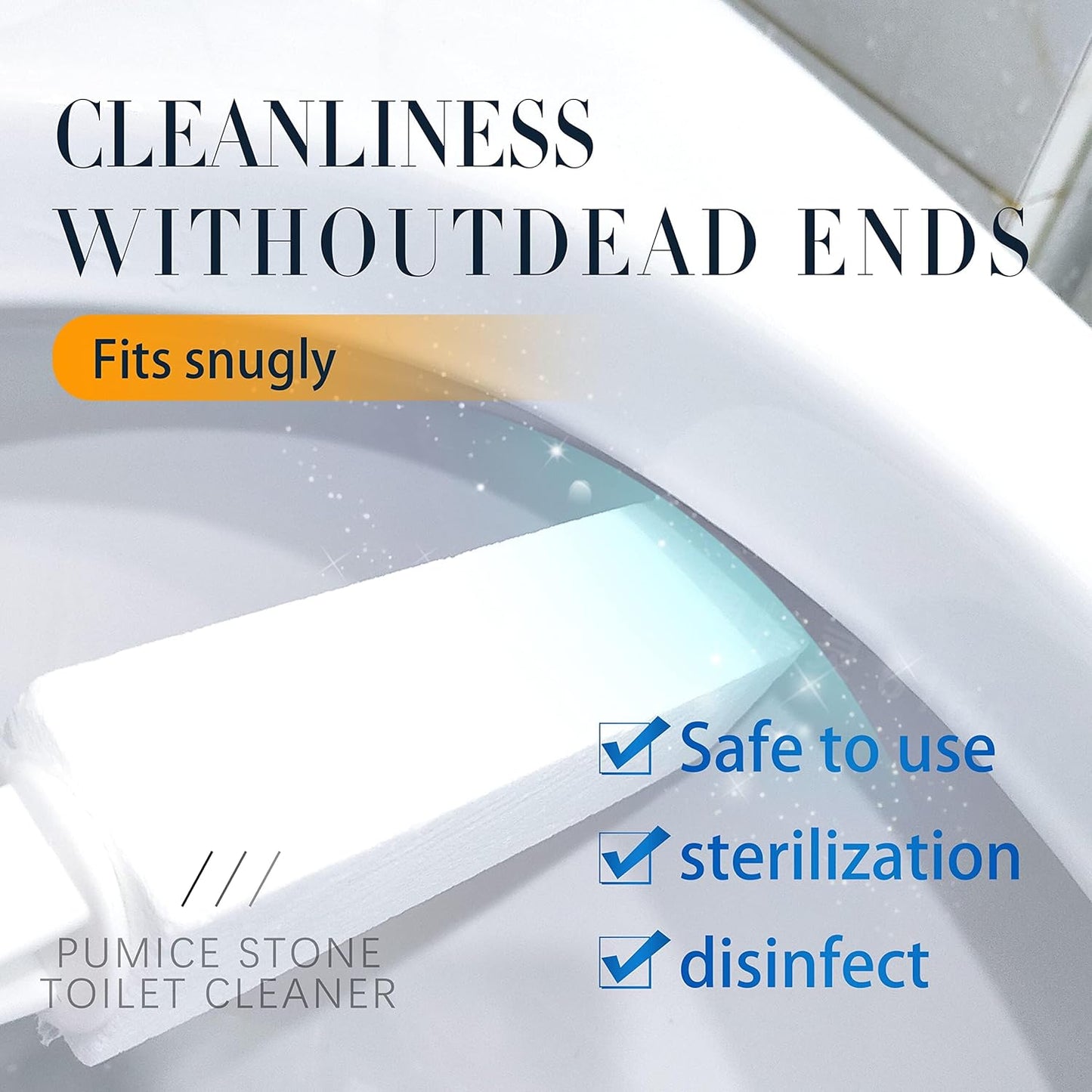 Kadden 2 Pack Pumice Stone Toilet Bowl Cleaner with Handle, Hard Water Ring Remover & Stain Scrubber for Bathroom, Pool, Sink and Tub, Ergonomic Heavy Duty Cleaning Tool