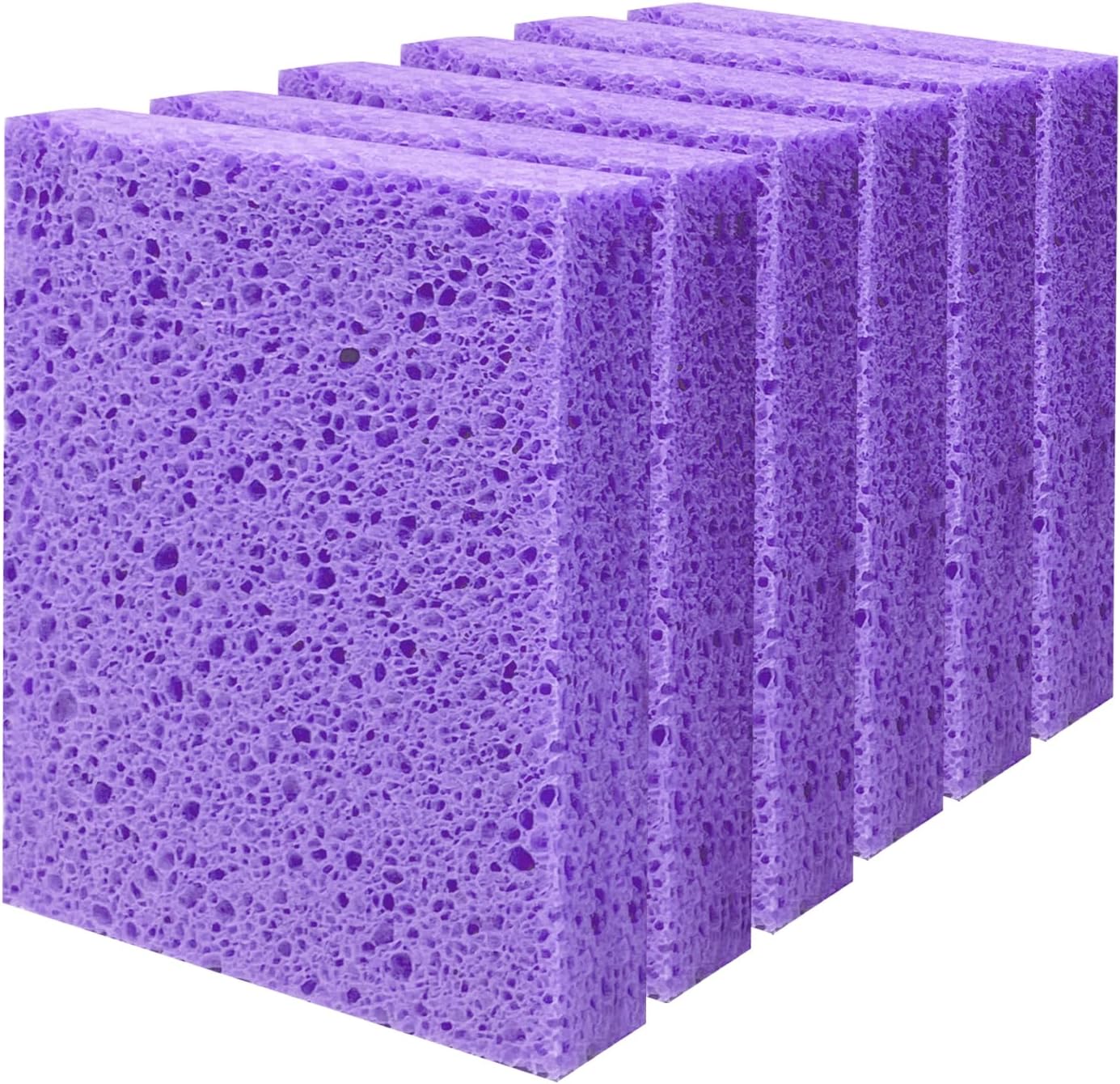 Cellulose Sponges, Large Size 4" x 6" x 1" - Heavy Duty Scrub Kitchen Sponge, Clean Tough Messes Without Scratching Kitchen Cleaning Pads, Pop Up Eco DIY (6 Pack), Green