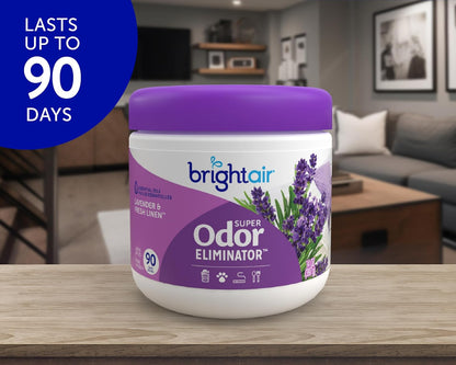 Bright Air 14 oz. Super Odor Eliminator, For Medium-Size Spaces, Cool & Clean Scent, Case of 6,Air Freshener, Natural Essential Oils, Lasts Up to 90 Days Each