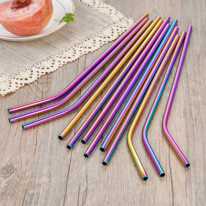 20 Pack Reusable Stainless Steel Metal Straws,10.5" & 8.5" Reusable Drinking Straws with 20 Silicone Tips 5 Straw Brushes 1 Travel Case,Eco Friendly Extra Long Metal Straw Fit for 20 24 30 oz Tumbler
