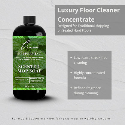 Lapew Santal Scented Mop Soap - Luxury Floor Cleaner Concentrate for Mopping Tile, Laminate, Vinyl & Hardwood | Streak-Free, Low-Foam | 36 oz - Colors A