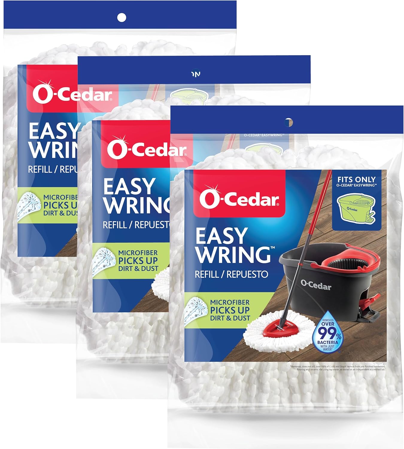 O-Cedar EasyWring Spin Mop Microfiber Refill, White Packaging May Vary
