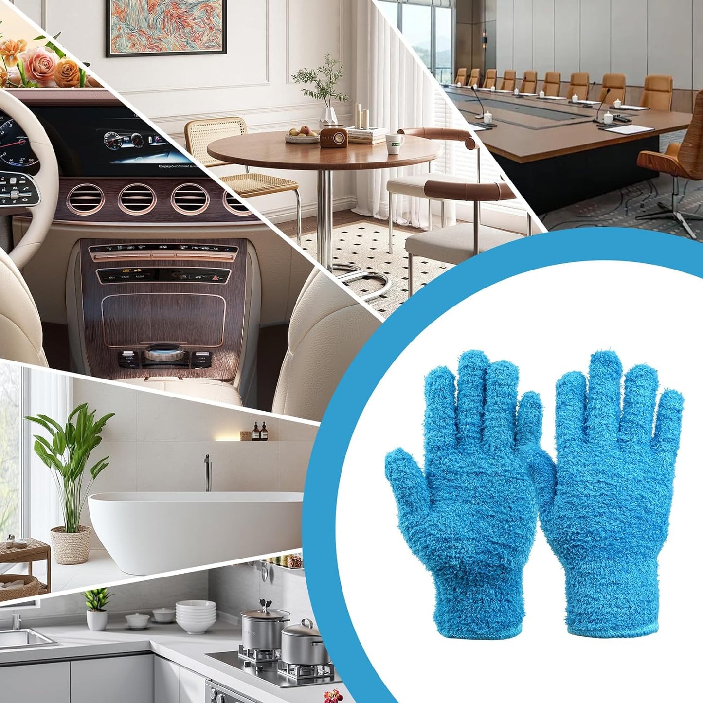 Microfiber Gloves for Plants,4Pairs Reusable Plant Gloves Dusting Washable Mittens Cleaning Glove Microfiber Dusters for House Furniture Blinds Kitchen Plants