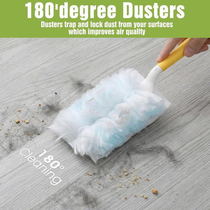 Hecila Duster Refill One-Sided Disposable Duster Refills for Cleaning Heavy Duty Dusters Refills Unscented Replacement Pads Multi Surface Dusters Kit for Cleaning Home Bedrooms Ceiling Fan