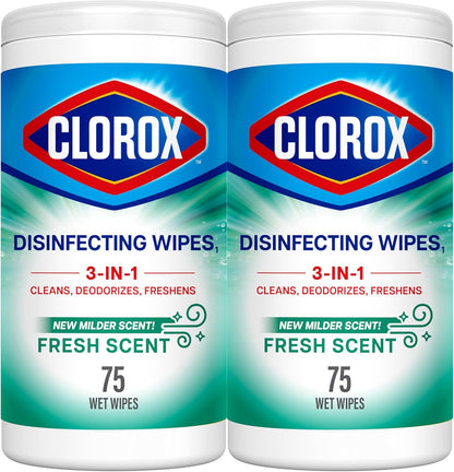 Clorox Fresh Scent Bleach Free Disinfecting Cleaning Wipes, 75 Count