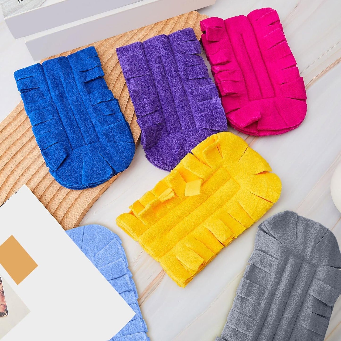 Zubebe 12 Pcs Duster Refill Reusable Fleece Duster Refills Feather Flat Dusters Multi Surface Washable Cleaning Pads Tools for Home, Blinds, Car, Pet, Furniture, Fans (Dark Color)
