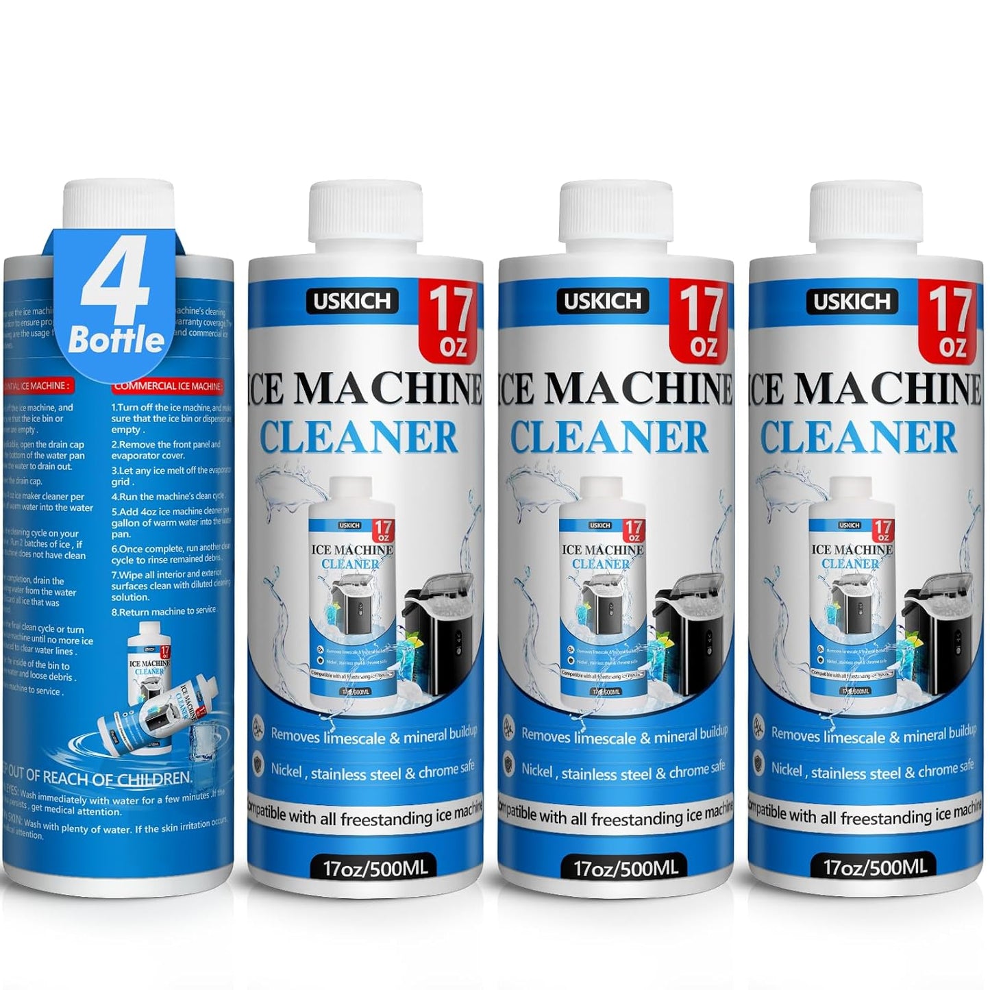 Ice Machine Cleaner Descaler Tablets-36Pack Ice Maker Cleaner Compatible with Frigidaire, Opal, GE Profile, Kitchenaid, Nickel Safe Scale Remover for Countertop, Nugget Ice Makers