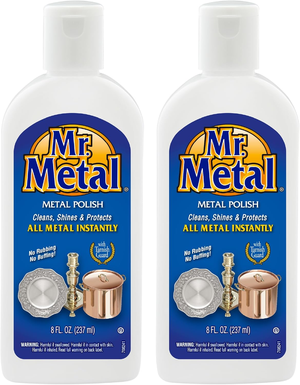 Mr. Metal Metal Polish Liquid All Metal Multipurpose Cleaner, Non-Abrasive, Instant Sterling Silver Cleaner, Brass and Stainless Steel Cleaner, Grime and Tarnish Remover, Chrome Silver Polish, 8 oz