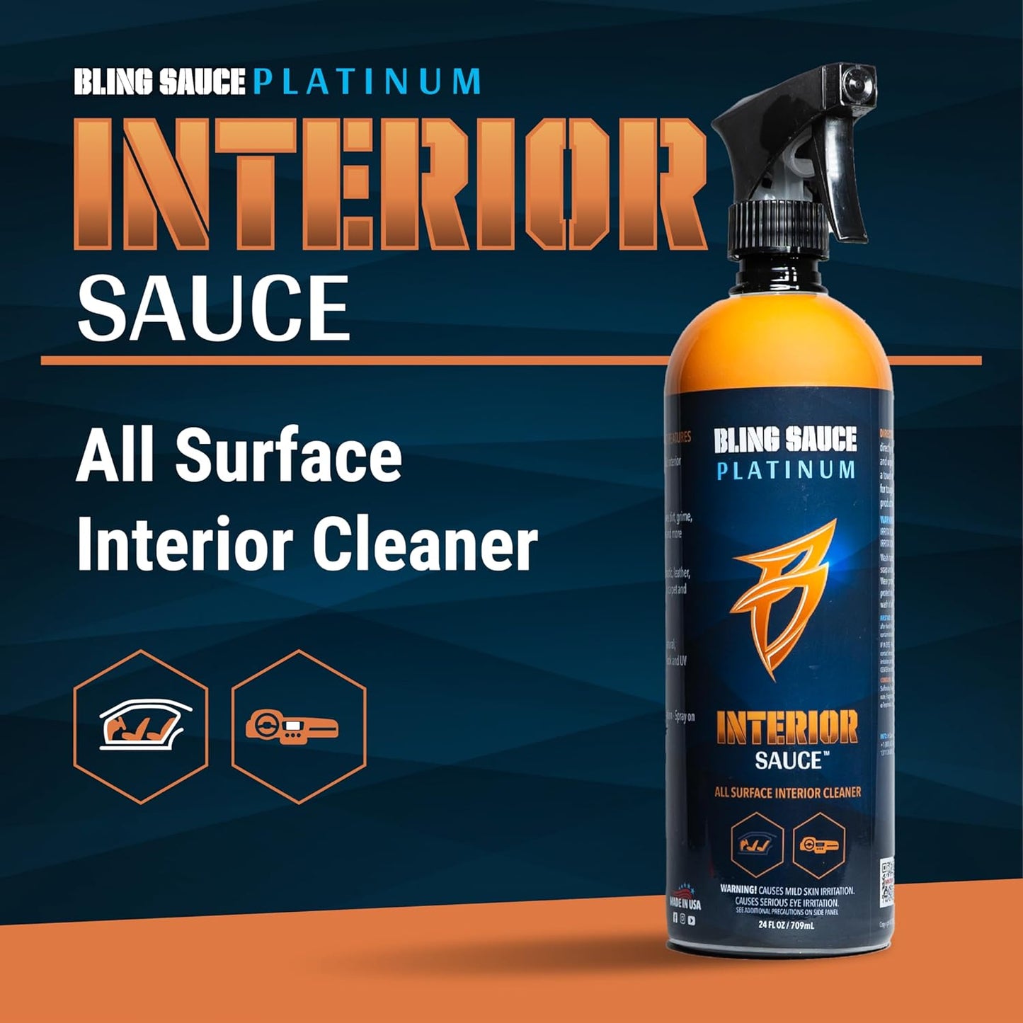 Bling Sauce Platinum Spots Sauce, Heavy-Duty Hard Water Spot Remover for Cars, Trucks, SUVs, 24oz.