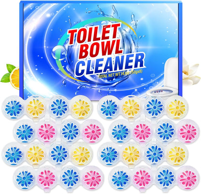 SCENTORINI 4-in-1 Toilet Bowl Cleaner, Rim Hanger Automatic Toilet Bowl Freshener, 4 Lemon & 4 Magnolia Scent, Toilet Bowl Cleaning Balls Long-Lasting up to 30 Days