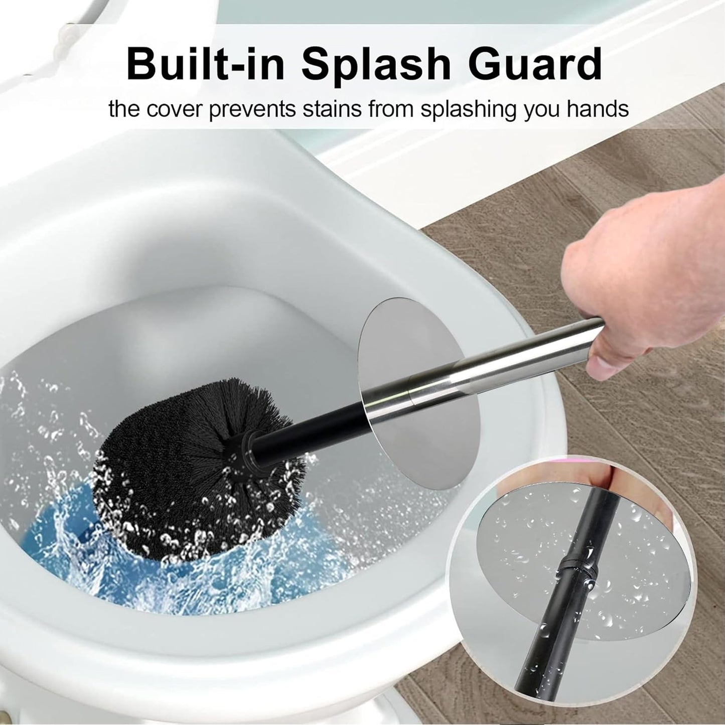 White Floral Branches Design Resin Toilet Bowl Brush and Holder Set, Elegant Bathroom Cleaning Tool with Durable Bristles, Compact and Functional