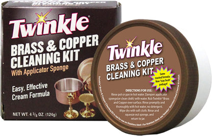 Twinkle Brass & Copper Cleaning Kit, Easy Effective Cream Formula, 4.38-Ounce (Pack of 2)