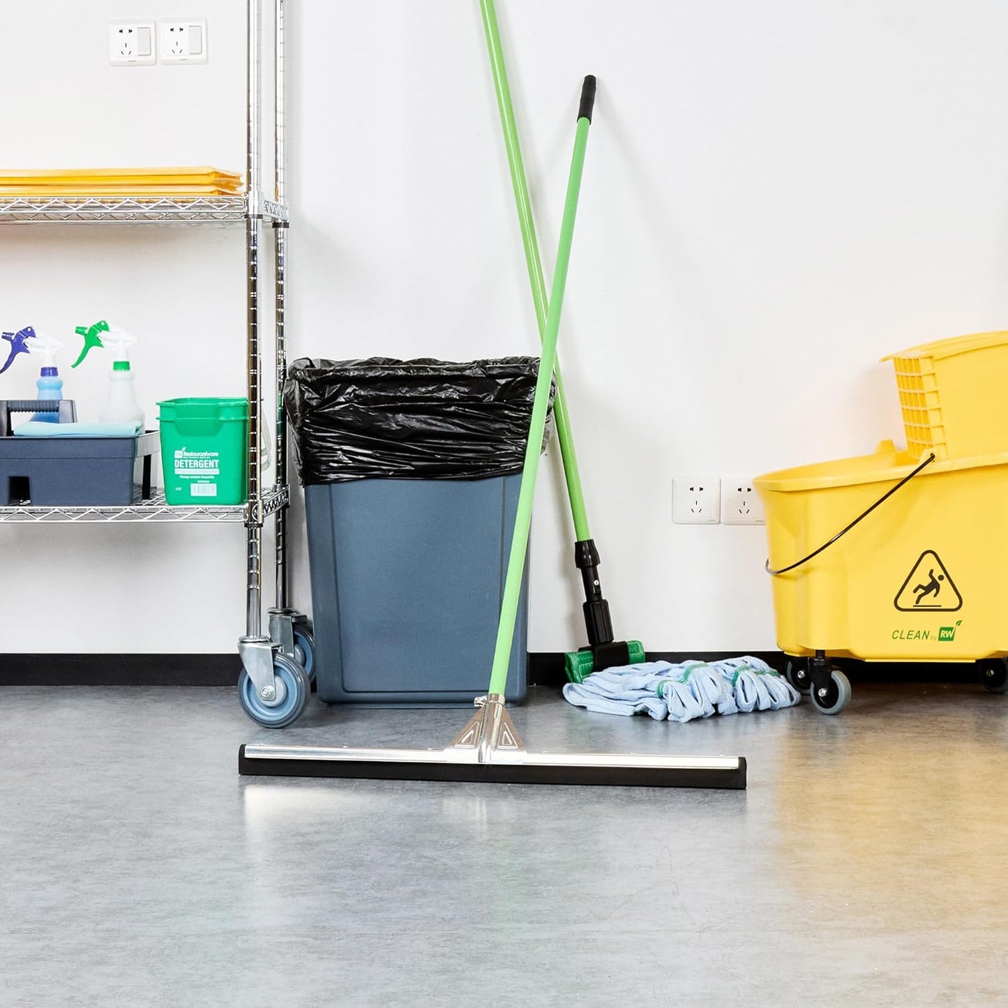 Restaurantware-SQUEEGEE ONLY: Clean Tek Professional 29.92 Inch Floor Squeegee, 1 Broom With Double Rubber Blade - Handle Sold Separately, Heavy-Duty, Steel Wiper For Concrete Floor