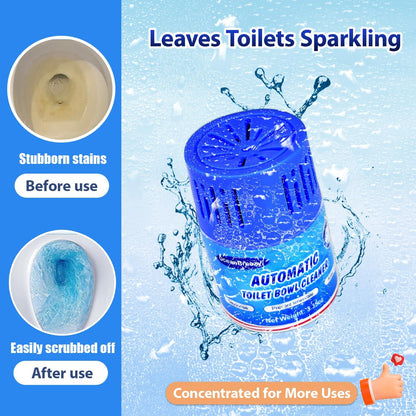 Automatic Toilet Bowl Cleaners Bottles, 3 Pack Long-Lasting Blue Toilet Cleaner Tablets, Septic Safe Toilet Tank Cleaner for Stain Prevention & Odor removal, Up to 3 Months each bottle