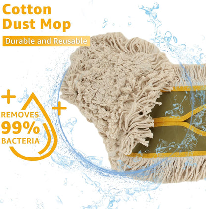 YAYODS 3 Pack Dust Mop Replacement Head, 36'' Dust Mops for Floor Cleaning Replacement Reusable Industrial Cotton Dust Mop Refill for Hardwood Floors, Ceramic, Marble, Tile