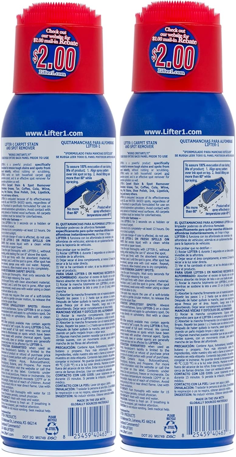Carpet Spot Remover, Stain and Red wine Remover and Spot Treatment for Oil, Grease, Urine, Cleaning Performance for Rugs, Upholstery, Fabrics Pack of 1