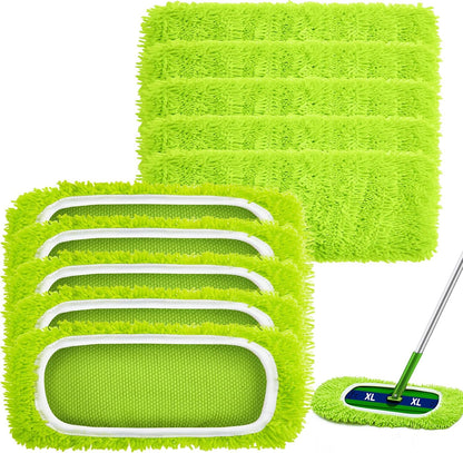 Toulite 2 Pcs Reusable Mop Refill Pads Replacement Compatible with Most XL Sweeper 17" x 5" Microfiber Mops Head Floor Cleaning Supplies (Handle is Not Included)