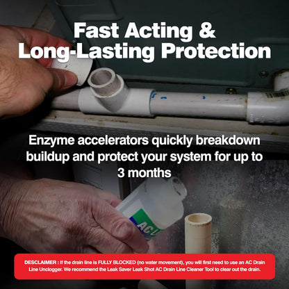 AC Drain Line Cleaner - 2 Pack / 6 Month Supply - Cleans HVAC drain lines, AC line cleaner, condensate lines, fountain drink drain lines and more