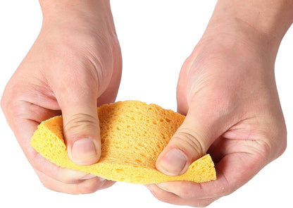Cellulose Sponges,Heavy Duty Scrub Kitchen Sponge,Clean Tough Messes Without Scratching Sponges Kitchen,Pop Up Eco Sponges DIY Orange (6 Pack)