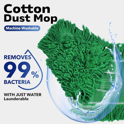 Matthew Cleaning 24'' Industrial Strength Cotton Dust Mop Refill Washable Replacement Heads for Residential & Commercial Use Fit Standard Dust Mop Frames, Hardwood, Laminate, Concrete Floors 3 Pack