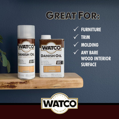 Watco Danish Oil Wood Finish Spray, 11.25 oz, Dark Walnut