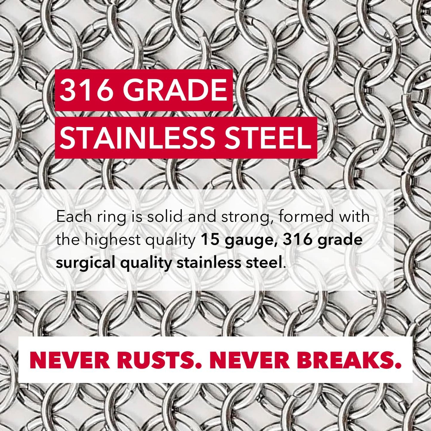 CM SCRUBBER Knapp Made Original 4" Chainmail Scrubber - Cleaner For Cast Iron, Stainless Steel, Hard Anodized Cookware and Other Pots & Pans
