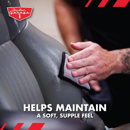 Jay Leno's Garage Car Leather Conditioner and Auto Leather Care - Professional Leather Conditioner for Car Seats, Nourishes Protects & Restores, Lanolin & Beeswax Formula, Non-Greasy Finish (16 oz)