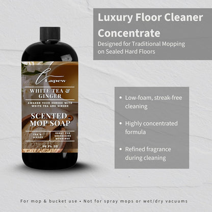 Lapew Santal Scented Mop Soap - Luxury Floor Cleaner Concentrate for Mopping Tile, Laminate, Vinyl & Hardwood | Streak-Free, Low-Foam | 36 oz - Colors B