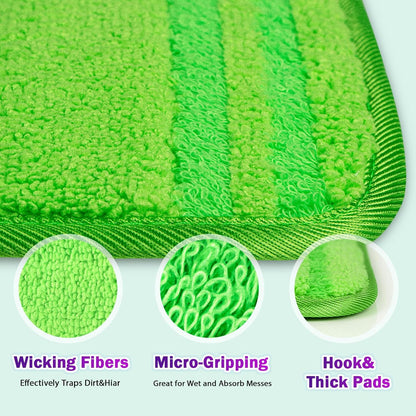 Orighty Microfiber Mop Pads Compatible with Swiffer Wet Jet, Reusable Swiffer Wet Jet Pads Refills, 12 Pack Machine Washable Replacement Pad for Multi Surface Wet & Dry Cleaning