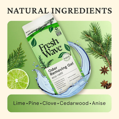 Fresh Wave Odor Removing Gel, 7 oz., Pack of 3 - Odor Absorbers for Home, Safer Odor Relief, Natural Plant-Based Odor Eliminator, Every 7 oz. lasts 15-30 Days, For Cooking, Trash & Pets