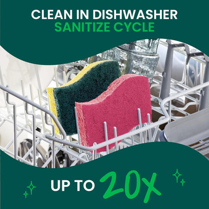 Scotch-Brite Delicate Clean Non-Scratch Scrub Sponge, 3 Nonscratch Kitchen Sponges for Gentle Cleaning of Porcelain, Fine china, Stemware, Nonstick Pots and Pans, Mirrors, Faucets, and More
